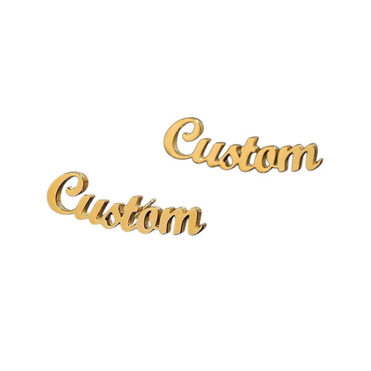Custom name plate post earring