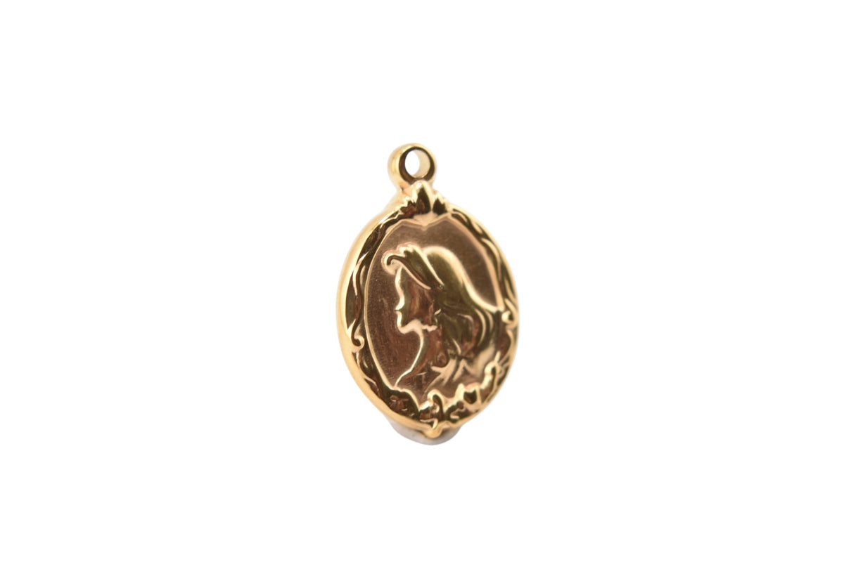 Golden Cameo Charm