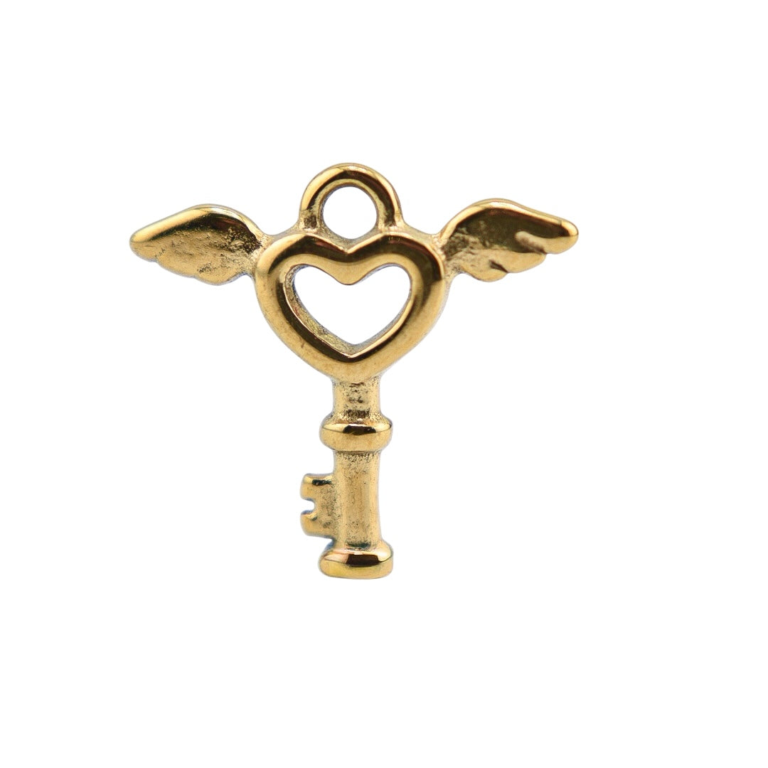 Winged Heart Key Charm